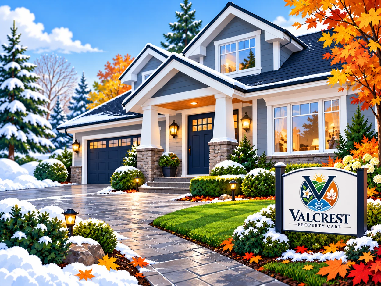 Illustration of property maintenance service for Valcrest Property Care